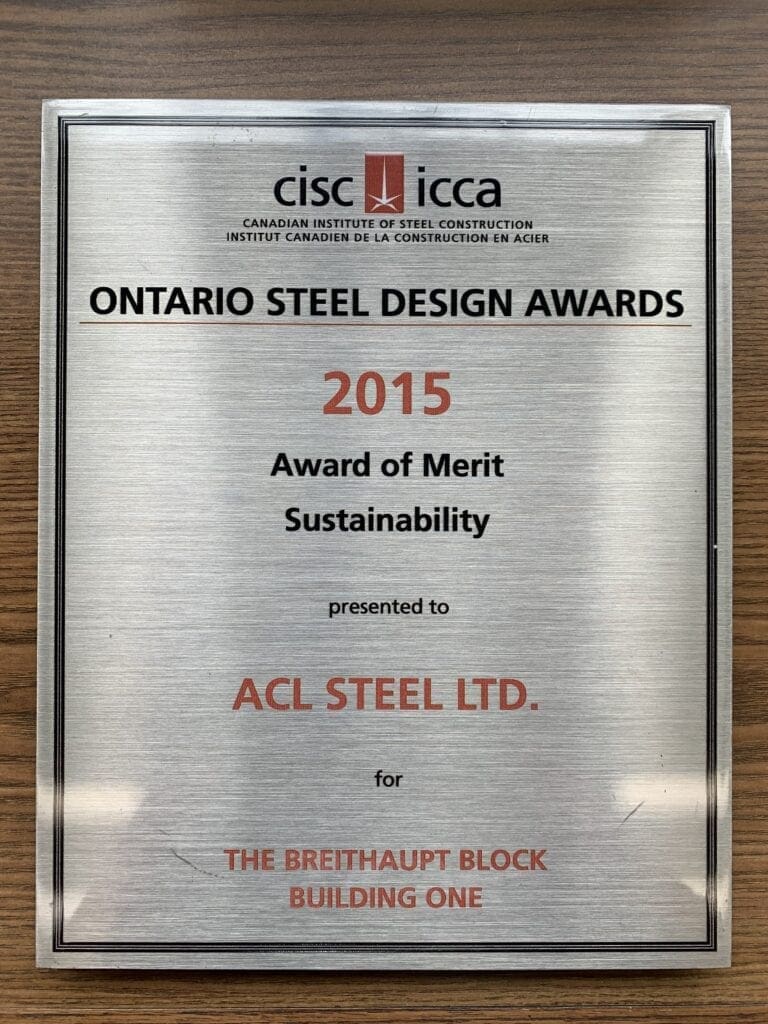Ontario steel design awards 2015 award of merit sustainability