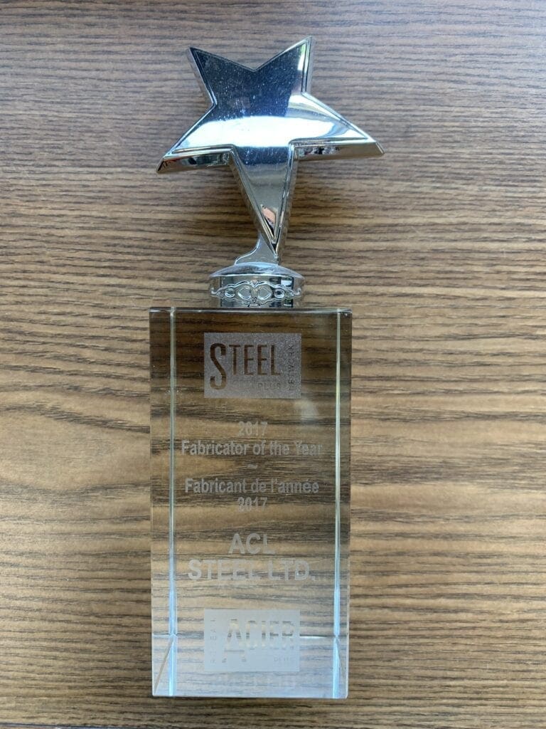steel plus network awards 2017 trophy with star on top
