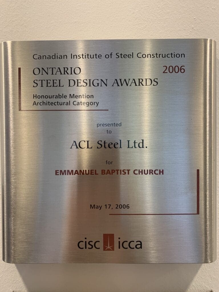 Ontario steel design awards 2006 silver plaque