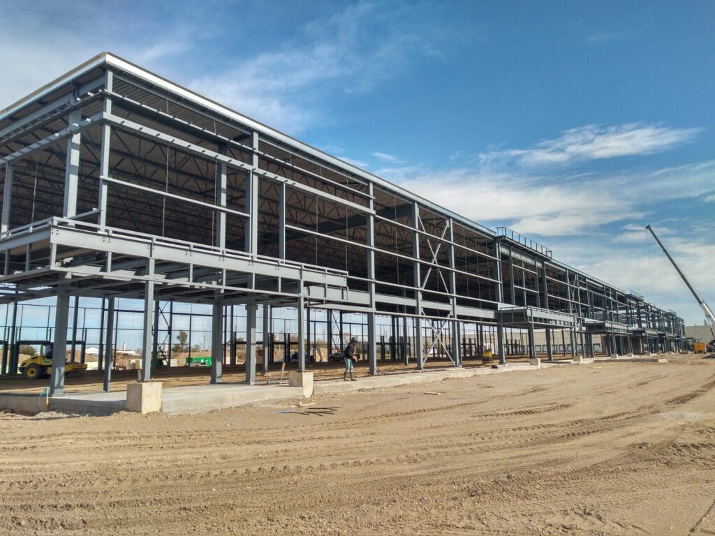 Steel frames with few portions of concrete flooring